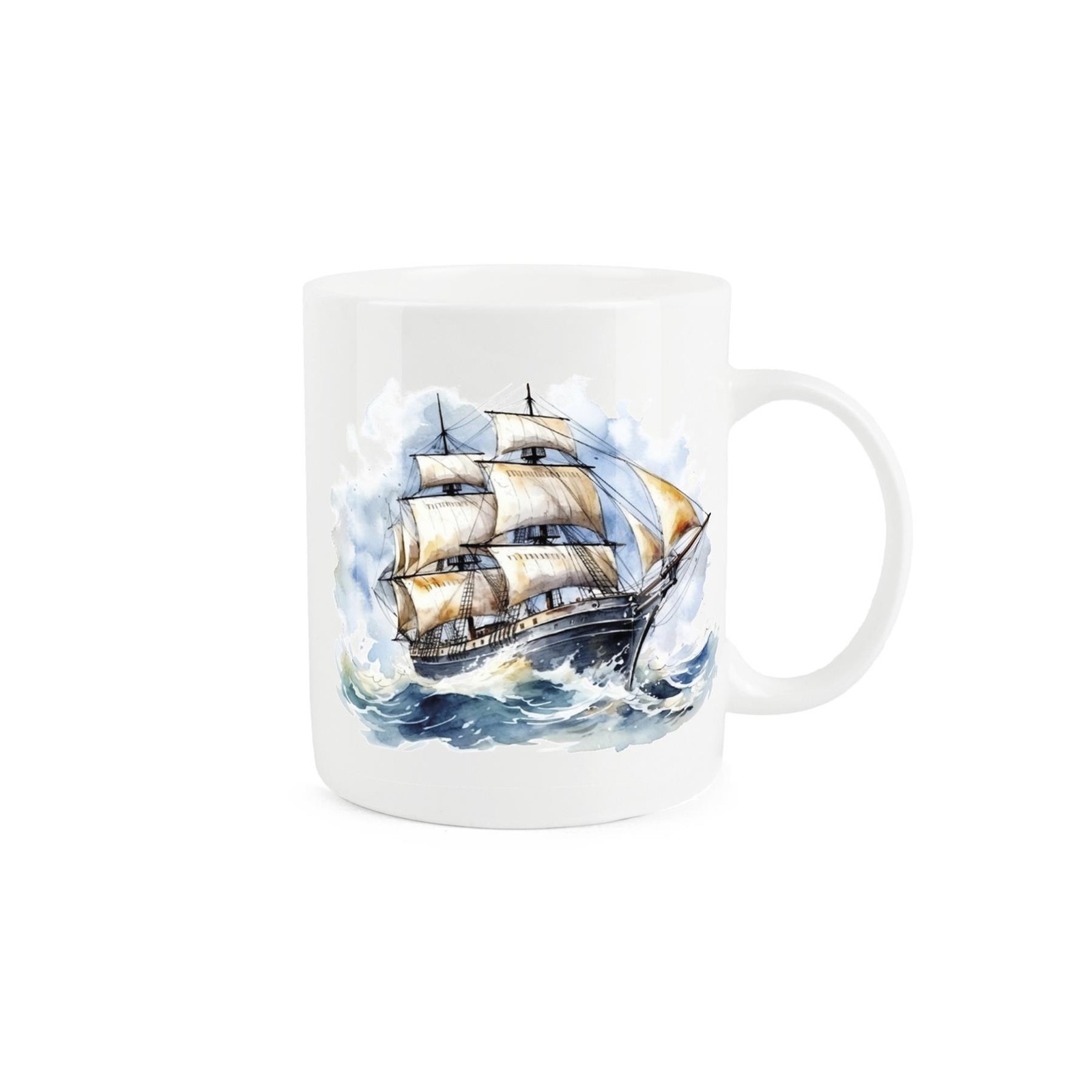 Sailing Ship Mug - Bone China Nautical Rough Seas Tea/Coffee Gift Mug