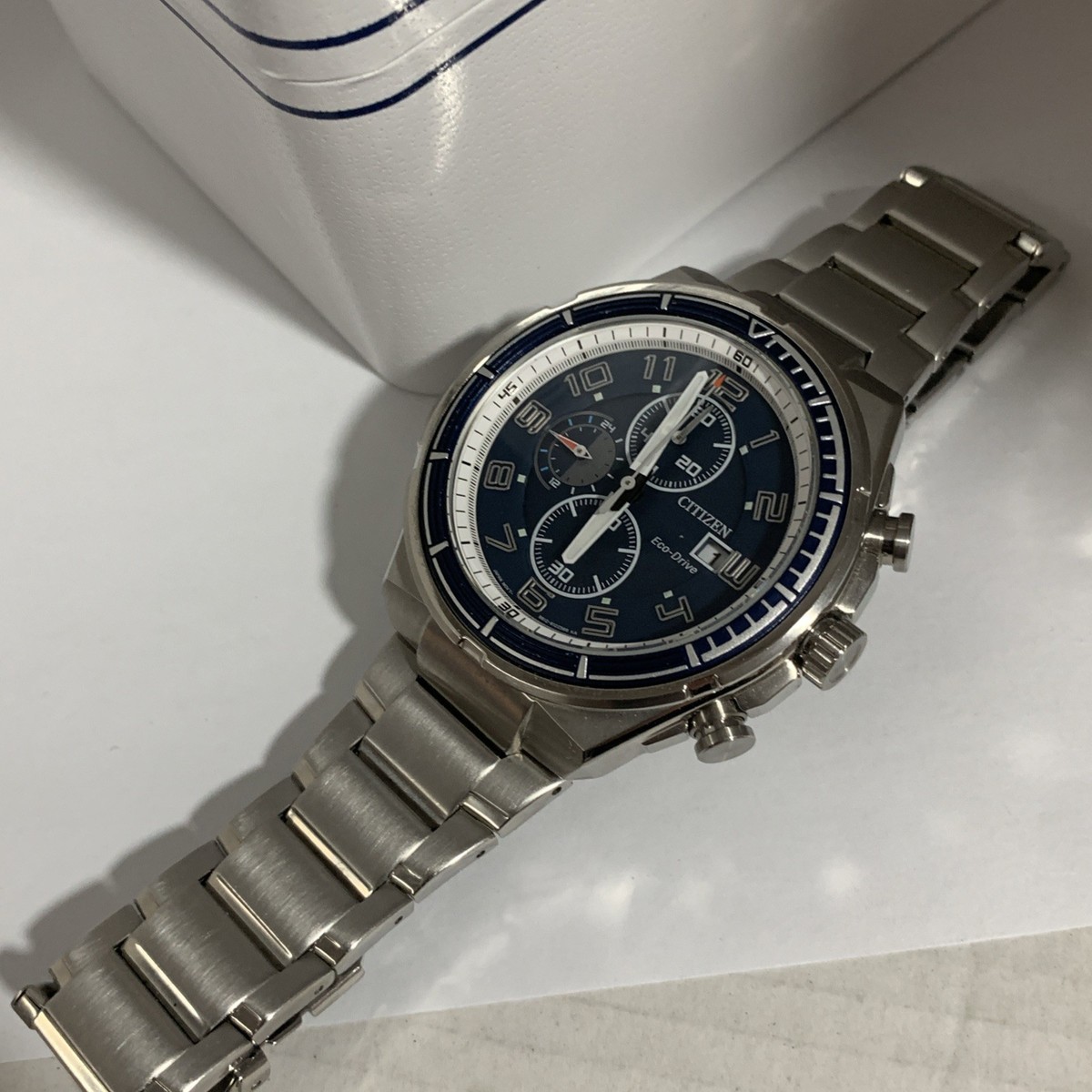 Citizen Men's Eco Drive Chronograph Blue Dial Date Display