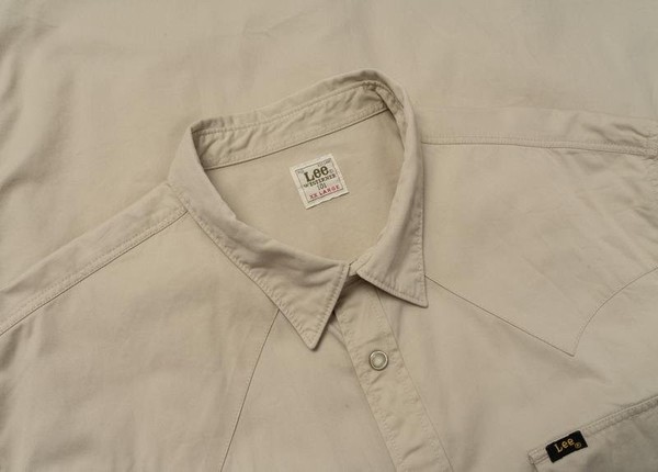 Men Lee Shirt Beige Cotton 44 / XXL / 52