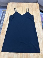 New Look Black Cami Slip Dress Size 12 Strappy V-Neck Mini dress