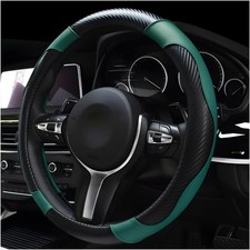 Car Steering Wheel Cover 15 Inch For Most Cars 2010-2023 Black Green Decor