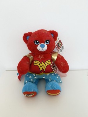 Build-A-Bear roter Wonder Woman Bär & Kostüm DC Comics Umhang neu mit Etikett 14 Zoll