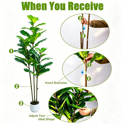 Generic Lifelike 5Ft Artificial Fig Tree No Watering Office Housewarming Gift US