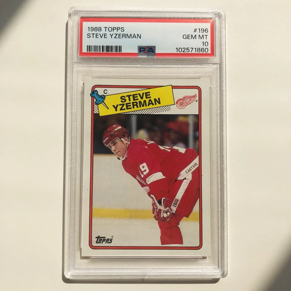 1988 Topps Hockey Steve Yzerman PSA 10 GEM MINT #196 HOF Detroit Red Wings QTY - Image 3 of 4