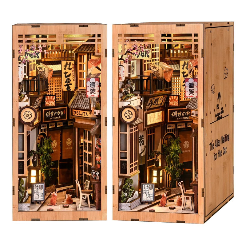 The Alley Waiting For The Cat. Lighted DIY Book Nook Street Room Box Kit