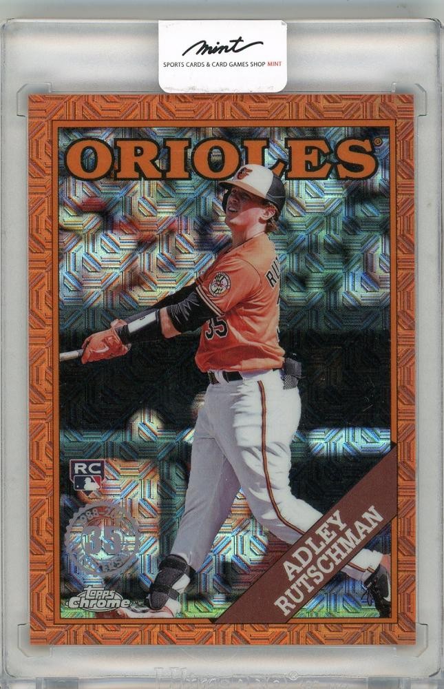 2023 Topps Chrome Adley Rutschman Orange / Silver Pack Mojo / Rc 17/25