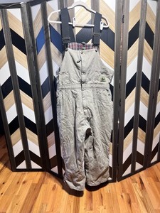 Women's Berne Insulated Workwear Duck Bib Overalls Khaki Canvas Quilted Lined XL