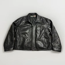 Schott NYC Black Steerhide Leather Jacket Quilted Lining Size 52 USA 2EA G2U