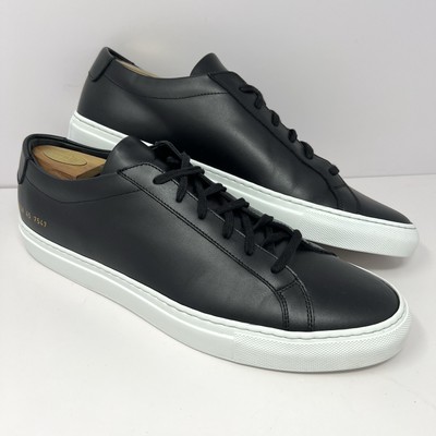 Common Projects Men s Achilles Low Fashion Sneaker Sz 45 / 12 Black Leather EUC