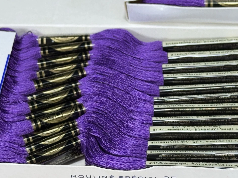✅DMC 25 EMBROIDERY FLOSS ✅MOULINE ✅FRANCE ✅100% COTTON ✅#3837 ✅ 3 Boxes ✅ Purple - Image 2 of 4