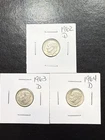 (3 Coins) 1962 1963 1964 D Mints Silver Roosevelt Dimes