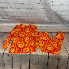 Birdie Bean Halloween Orange Swirl Bamboo Pajama Set Size: 5T