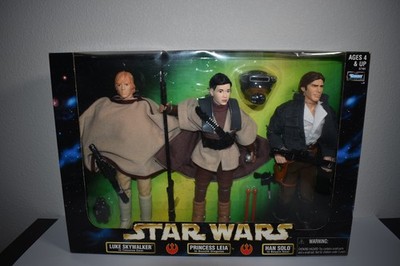 Star Wars Kenner Action Collection Luke Tatooine Leia Boushh Han Bespin 3-pack !