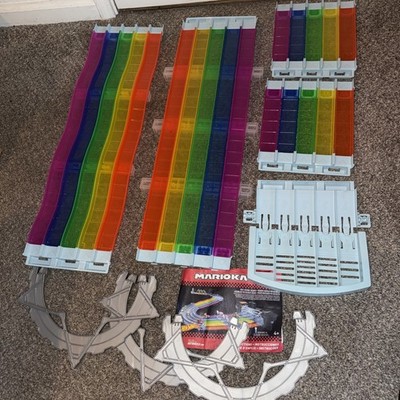 Lot Of Hot Wheels Mario Kart Rainbow Road Spare Parts Long Straight Wavy Tracks