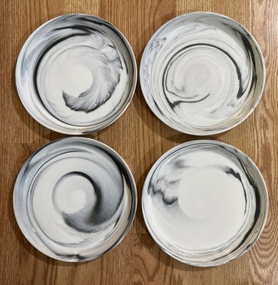ARTISANAL Kitchen Supply Dessert SALAD 8'' Luncheon Plate Set of 4 Coupe Marble