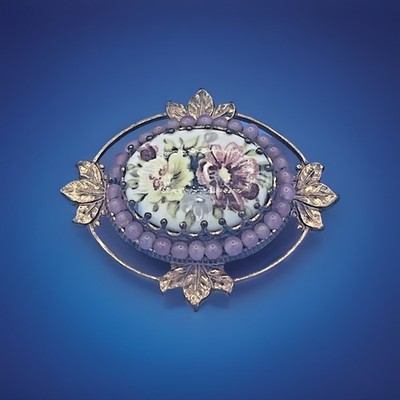 Vintage Miriam Haskell Flower Design Brooch