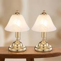 Tischleuchte Tischlampe Beistellleuchte Schlafzimmerlampe Glas Gold Led 2Er Set