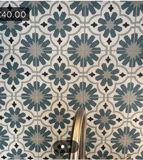 Ca’ Pietra Clara Teal Victorian / Moroccan Tiles X 2 Boxes New