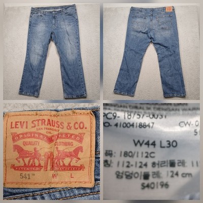 Levi's 541 Jeans Men 44x30 Athletic Fit Blue Denim Mid Wash