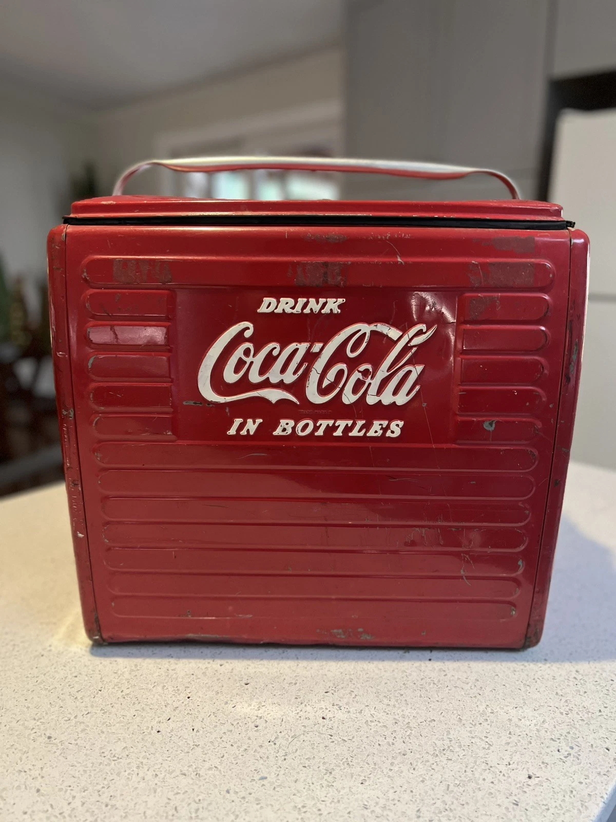 Vintage All Original Coca Cola Cooler Made In USA Acton MFG Co. 1950 - 1960's