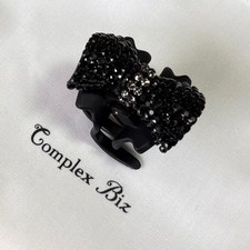Complex Biz black ribbon hair clip with stone decoration