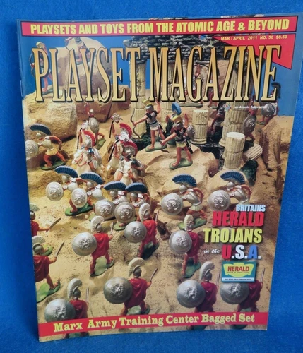 playset magazine #56  Britains Herald Trojans, Marx training center bag + Lone R