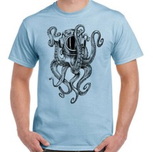 Scuba Tauchen T-Shirt Octopus Herren Lustige Diver Deep Sea Set Equipment Top