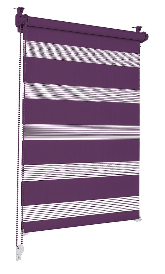 Doppelrollo   Lila 95 x 130cm Klemmfix ohne Bohren Seitenzugrollo Klemmrollo WOW - Bild 1 von 1