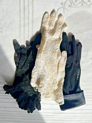 Vintage eleganter Häkel-/Netzhandschuh Einheitsgröße. Drei Optionen verfügbar