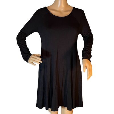 black long sleeve swing dress 3/4 Sleeve Sequin Swing Dress