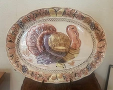 Vintage Gailstyn-Sutton Towle Large Turkey Thanksgiving Platter, Japan -  19"