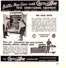 Circul Air Detroit MI Fire Hose Conditioning Equipment Vintage Print Ad 1957