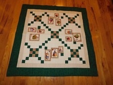 Birdhouse Quilt 9 Patch Handmade Hand Pieced