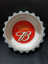Anheuser Busch Budweiser Bottle Cap Shape Ceramic Candy Trinket Dish Ashtray 5"