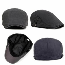 Men Cotton Gatsby Beret Cap Hat Solid Golf Driving Flat Caps Newsboy Summer