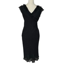 Express Vintage Y2K Micro Dot Silk Dress Women’s Size 5/6 Whimsigoth Fairycore