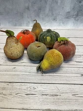 Decorative 7 Faux Fruit & Vegetables Apple Pears Pumpkin And Squash. Artificial