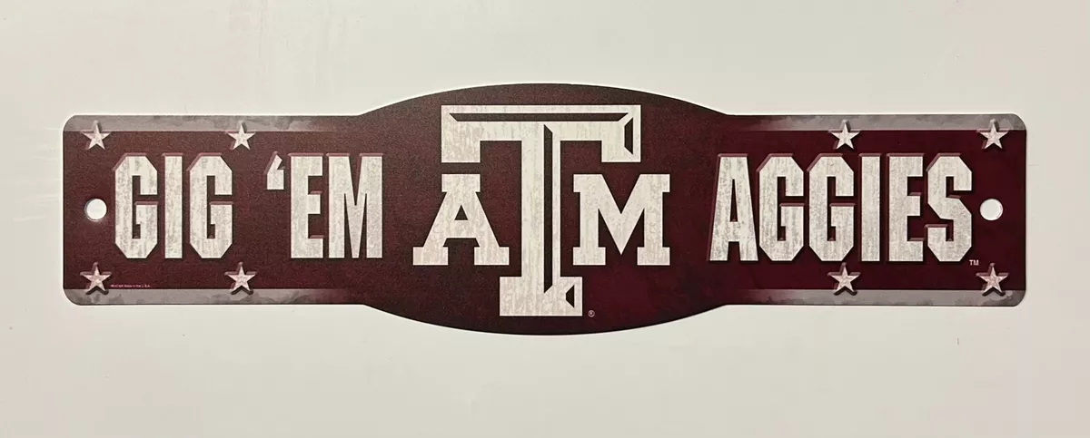 Texas A&M Aggies 4.5" x 17" Plastic Street Sign NCAA