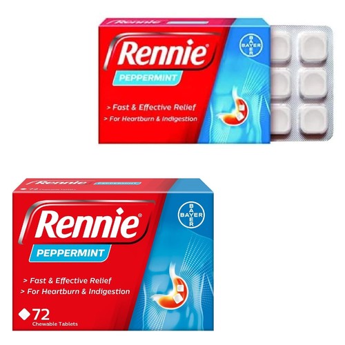 Rennie Antacids Peppermint Flavour Heartburn Relief Acid Reflux 72 Tablets eBay