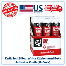 Kwik Seal 5.5 oz. White Kitchen and Bath Adhesive Caulk (12-Pack)
