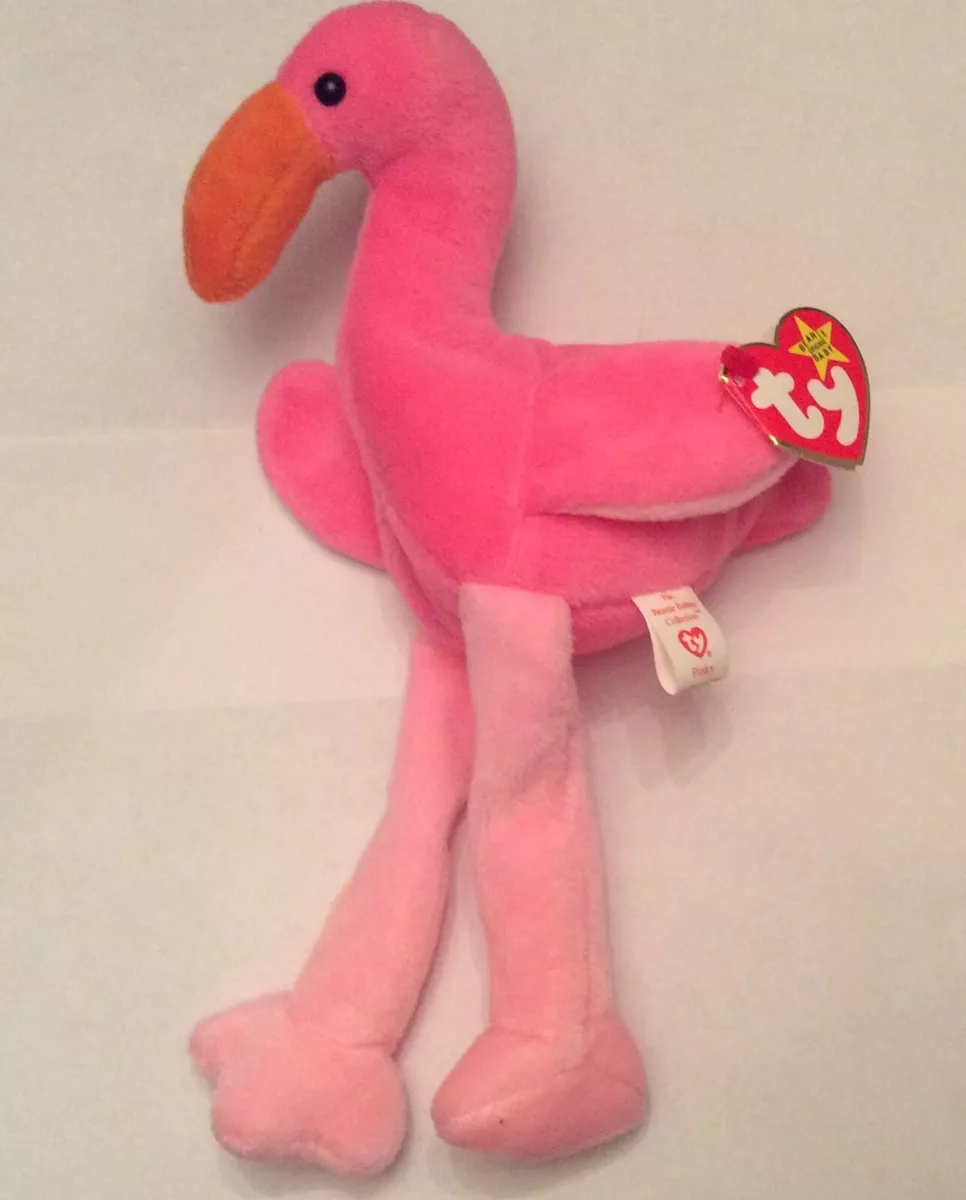 TY Pinky The Flamingo Beanie Baby Rare Retired Original 1995 Pristine Conditio