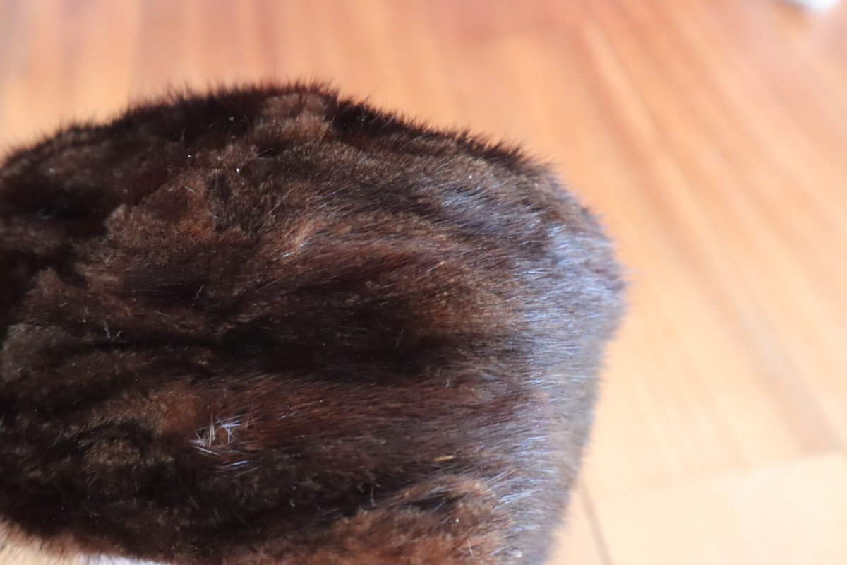 VIntage Dark Brown Mink SALLY VICTOR Pillbox Hat | eBay