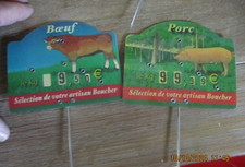 Ancienne Etiquette marque Prix € Boutique Boucherie Boeuf Porc Boucher La Bovida