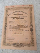 1940 Hipoteki List zastawny STO MAREK REICHSMARK Centralbodenkredit AG