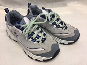 skechers lace up sneakers gris