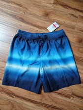 Nike 7" Volley Swim Shorts Trunks Stripe Midnight Navy NESSE570-440 Men's Large