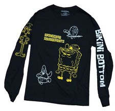 Camiseta Bob Esponja Pantalones Cuadrados Para Hombre Manga Larga - Imágenes de Bob y Manga delineadas