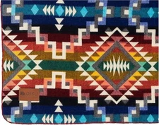 QISU Wool Blanket Throw 94x78 Handmade Ecuador Ultra Soft Hypoallergenic Blue