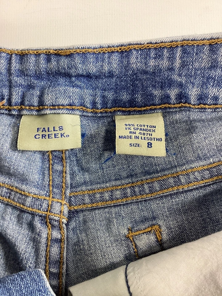 Pantalones cortos de jean para mujer Falls Creek azul claro 8 usados en excelente estado Foto 2 de 4