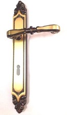 Maniglia per porte con placca "Petra" - stile Classico - DORATA o BRONZATA